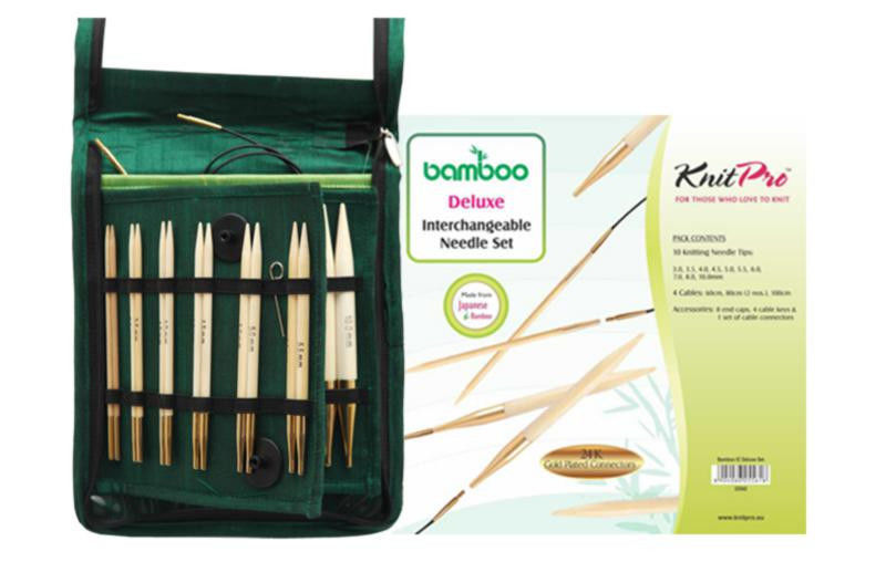 Набор съёмных бамбуковых спиц стандартной длины KnitPro Bamboo Deluxe set, арт. 22542